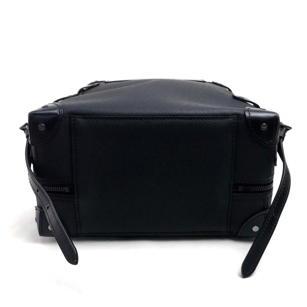 LOUIS VUITTON M30337 Taiga Rainbow Soft Trunk Backpack PM, Taiga Leather, Men's, Black