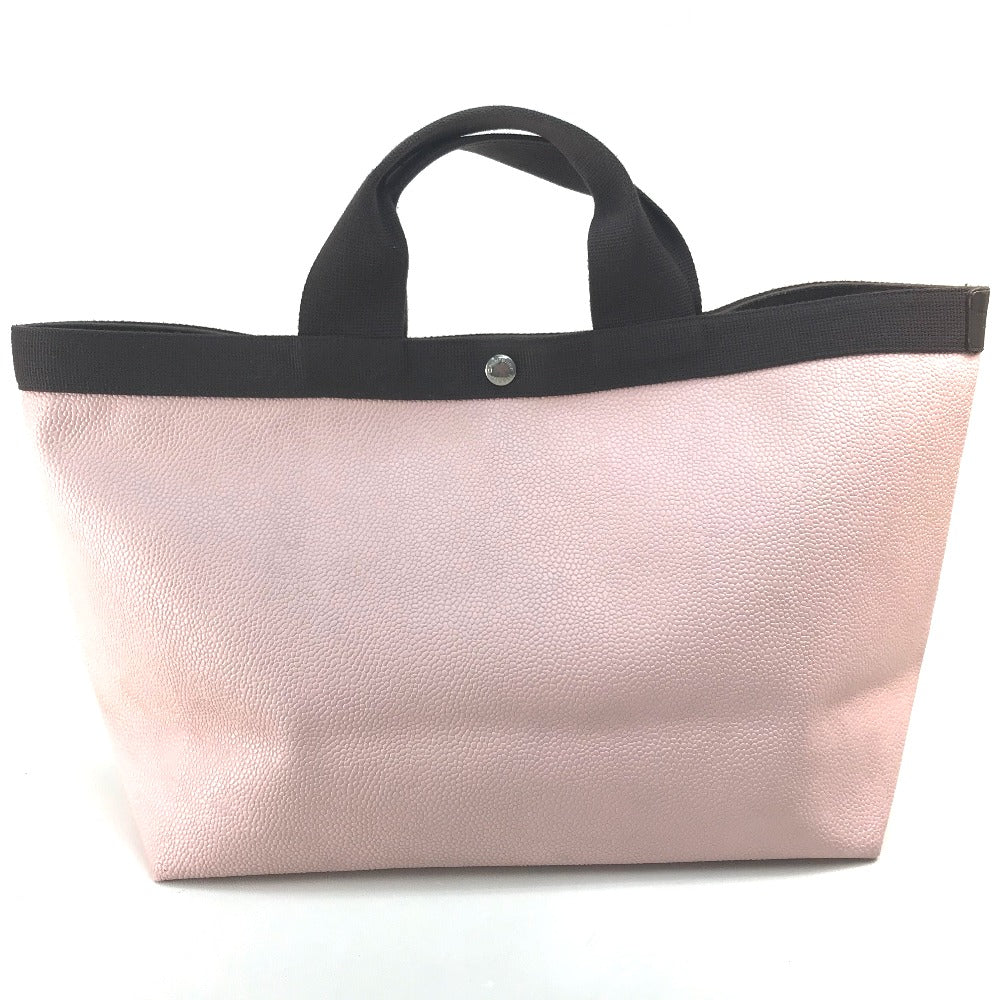 Herve Chapelier boat-shaped tote bag, canvas handbag, women's, light pink and brown