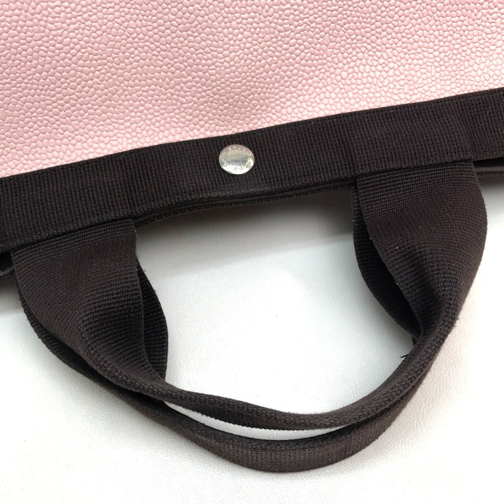 Herve Chapelier boat-shaped tote bag, canvas handbag, women's, light pink and brown