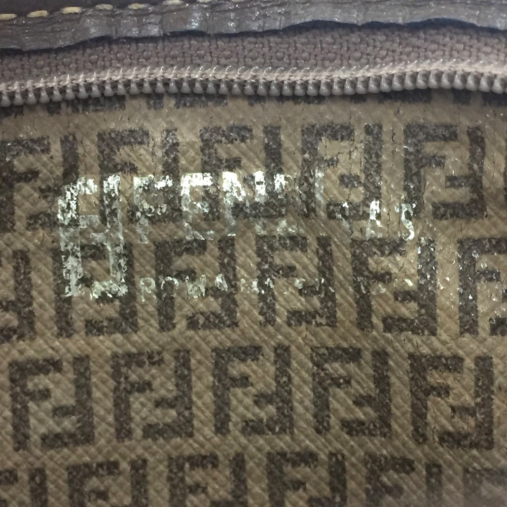 FENDI FF Zucca print crossbody bag, one-shoulder pouch, vinyl/leather, women's, brown