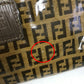 FENDI FF Zucca print crossbody bag, one-shoulder pouch, vinyl/leather, women's, brown