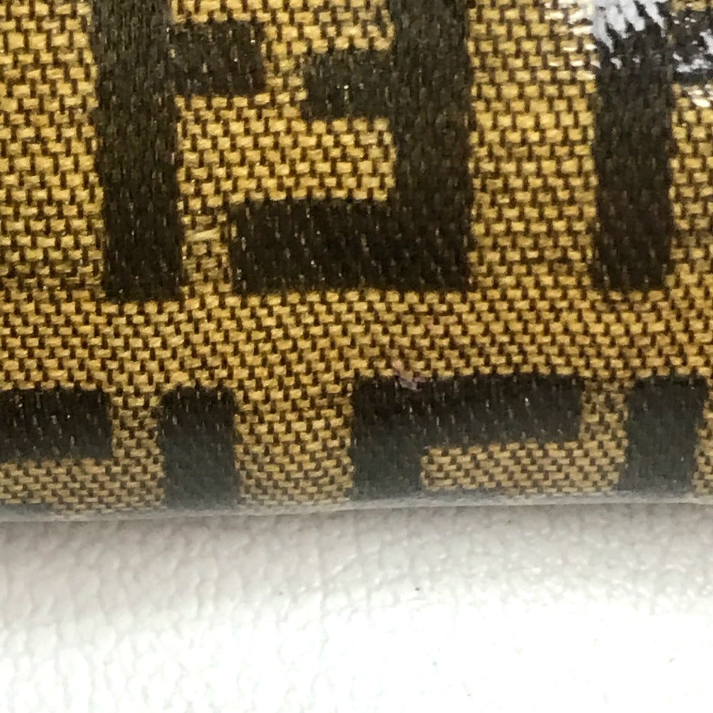 FENDI FF Zucca print crossbody bag, one-shoulder pouch, vinyl/leather, women's, brown