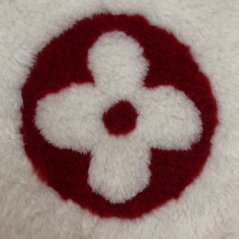 LOUIS VUITTON M70434 Monogram Flower Echarpe Shirring Darling Stole Scarf Cashmere Women's White x Red