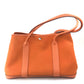 HERMES Garden Party PM Shoulder Bag/Tote Bag in Toile Officier Leather, Women's, Orange