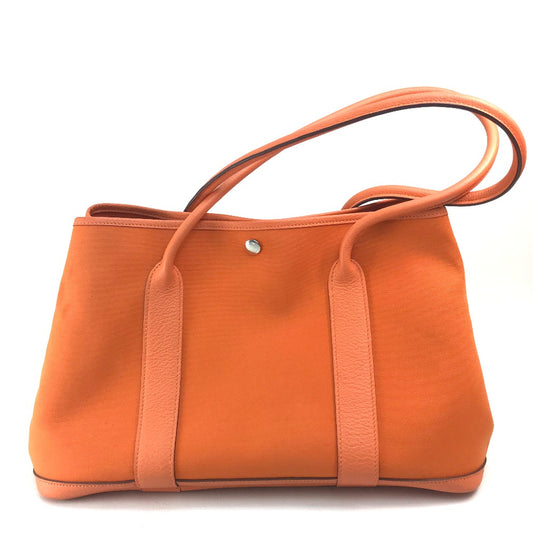 HERMES ガーデンパーティPM ガーデンパーティ PM カバン ショルダーバッグ 肩掛け トートバッグ トワルオフィシェ/レザー レディース フー オレンジ