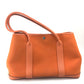 HERMES Garden Party PM Shoulder Bag/Tote Bag in Toile Officier Leather, Women's, Orange