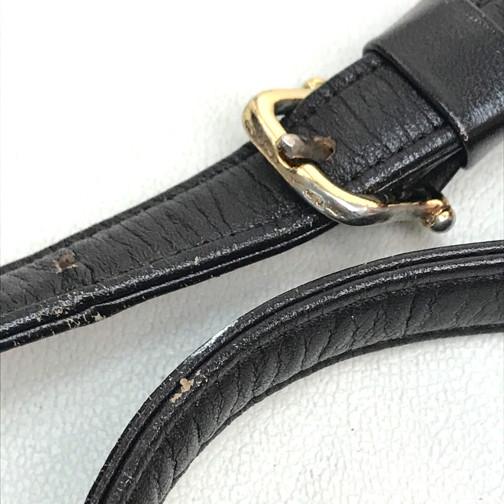 CELINE 馬車金具 ロゴ ヴィンテージ カバン オールド ショルダーバッグ キャンバス/レザー レディース ベージュ×ダークブラウン
