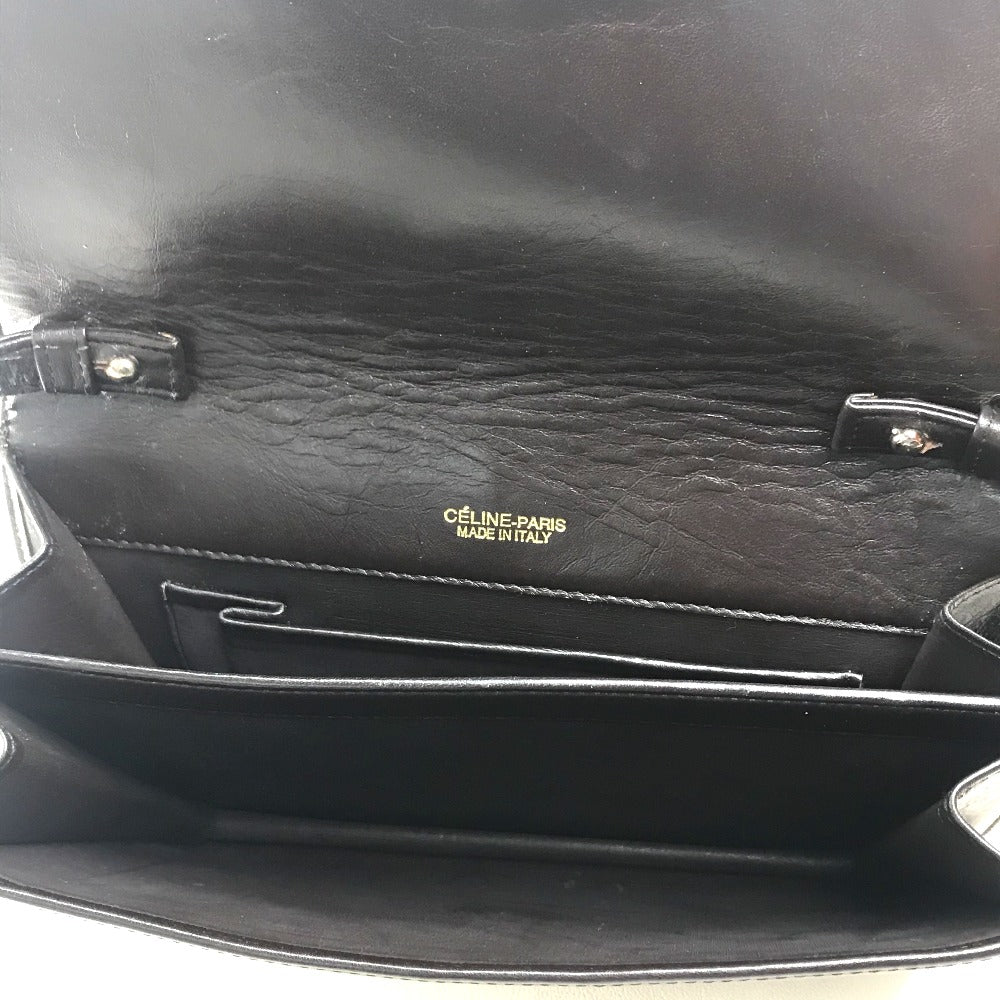 CELINE 馬車金具 ロゴ ヴィンテージ カバン オールド ショルダーバッグ キャンバス/レザー レディース ベージュ×ダークブラウン