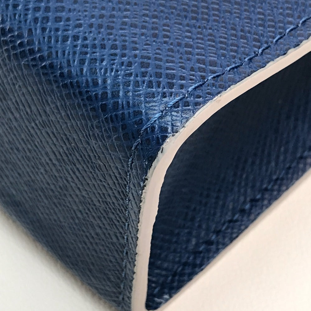 LOUIS VUITTON M30399 Taiga Pochette Voyage MM Clutch Bag Pouch Second Bag Taiga Leather Men's Cobalt Blue