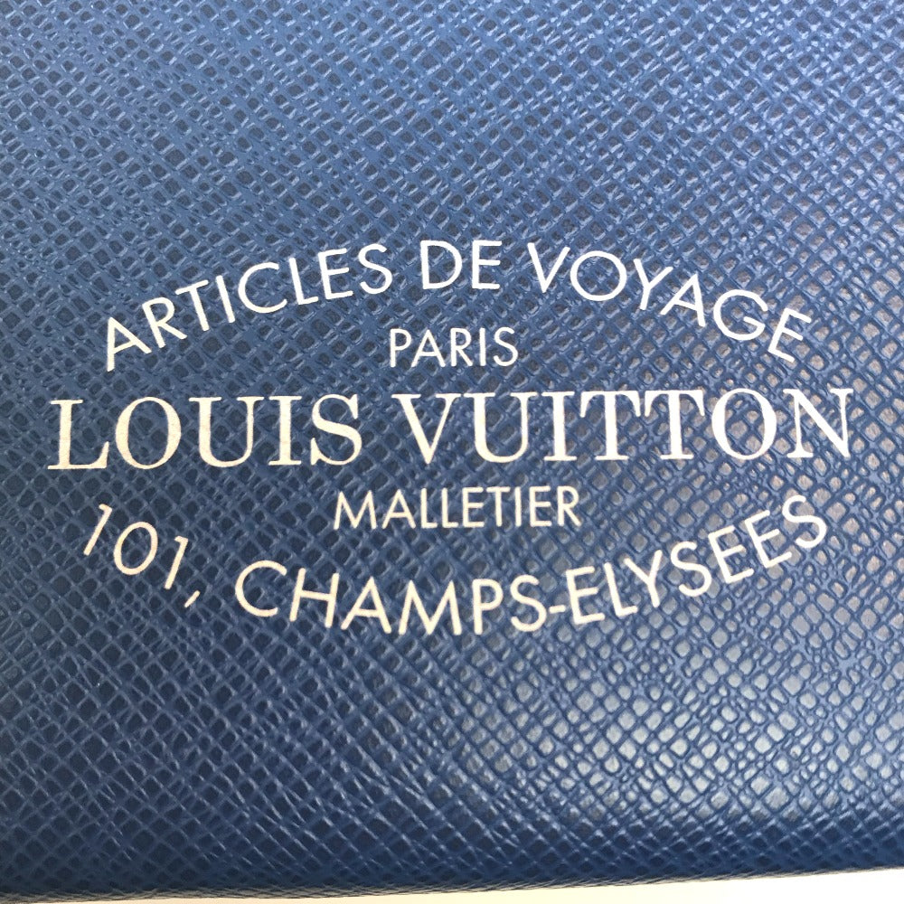 LOUIS VUITTON M30399 Taiga Pochette Voyage MM Clutch Bag Pouch Second Bag Taiga Leather Men's Cobalt Blue