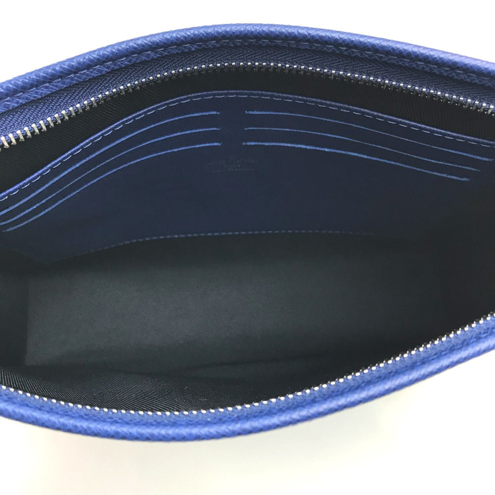 LOUIS VUITTON M30399 Taiga Pochette Voyage MM Clutch Bag Pouch Second Bag Taiga Leather Men's Cobalt Blue