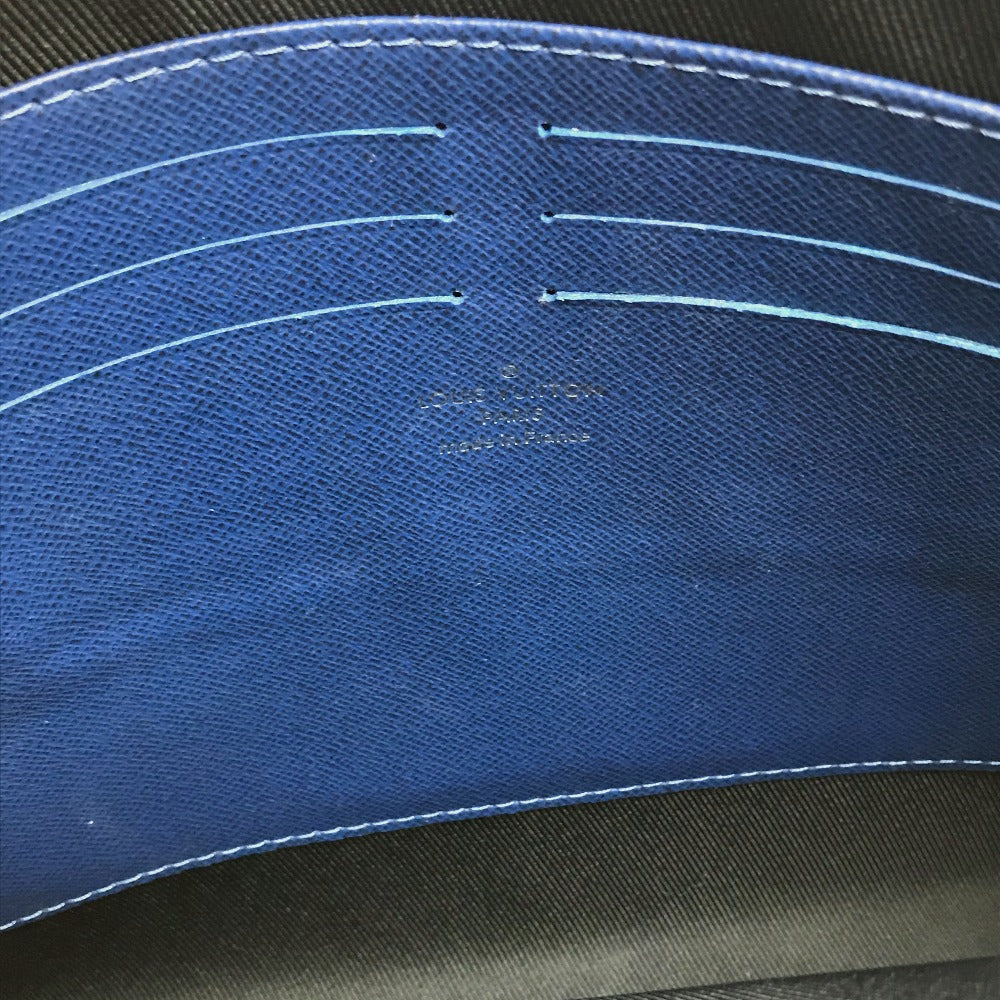 LOUIS VUITTON M30399 Taiga Pochette Voyage MM Clutch Bag Pouch Second Bag Taiga Leather Men's Cobalt Blue