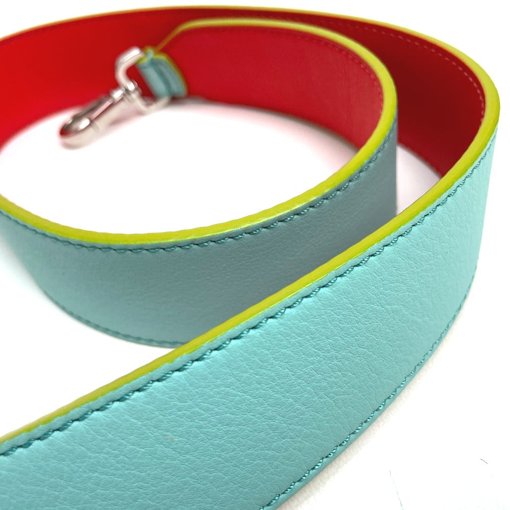 FENDI Two-Tone Strap You Bag Replacement Strap, Leather Shoulder Strap for Women, Light Blue, Orange, and Yellow