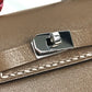 HERMES Kelly Twilly Bag Charm, Tadelakt, Women's, Etoupe, Brown