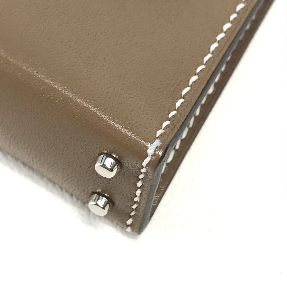 HERMES Kelly Twilly Bag Charm, Tadelakt, Women's, Etoupe, Brown
