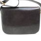 CELINE Vintage Carriage Hardware Shoulder Bag, Leather, Women's, Dark Brown with Gold Hardware