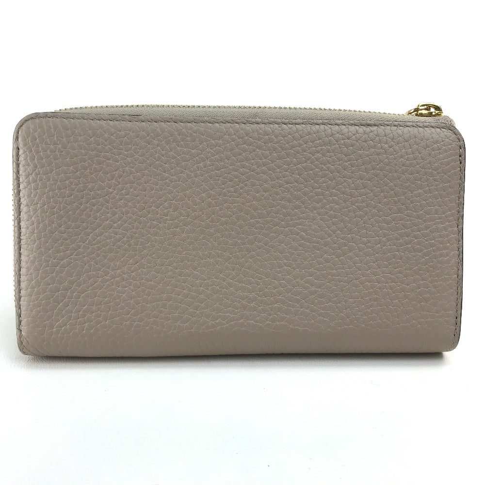 LOUIS VUITTON M63104 Monogram Flower Portefeuille Comete Zippy Wallet, Taurillon Leather, Women's, Gallé, Beige with Gold Hardware