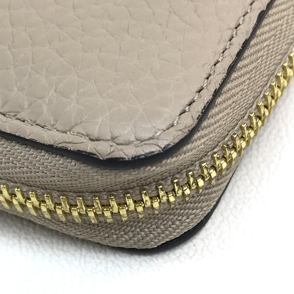 LOUIS VUITTON M63104 Monogram Flower Portefeuille Comete Zippy Wallet, Taurillon Leather, Women's, Gallé, Beige with Gold Hardware