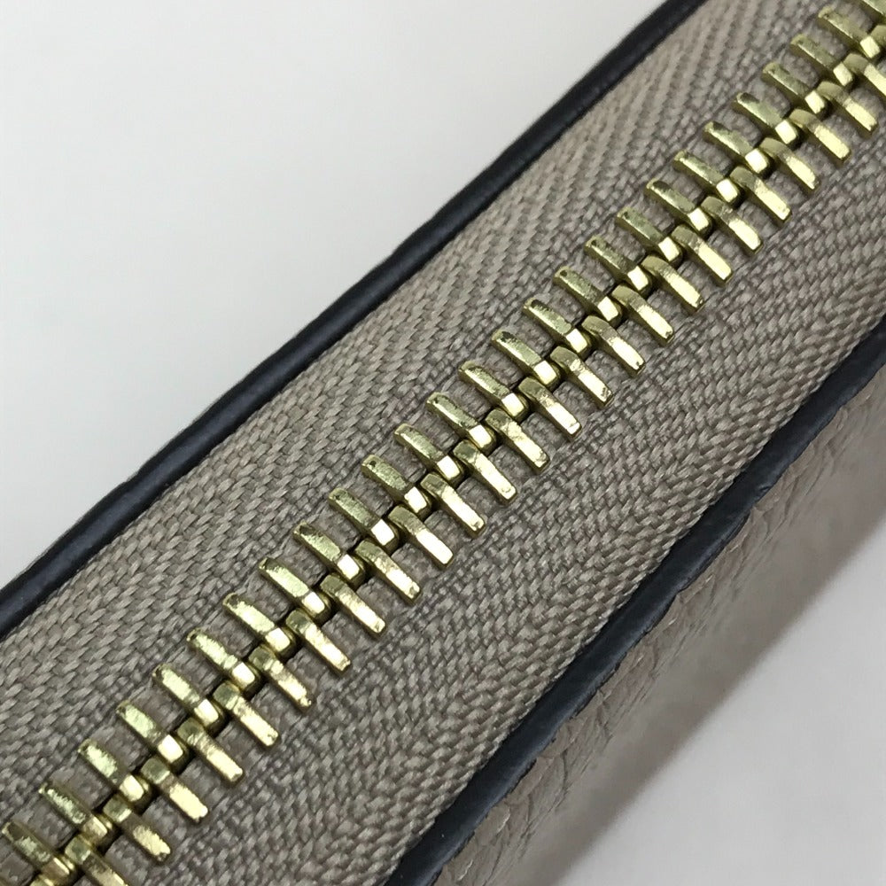 LOUIS VUITTON M63104 Monogram Flower Portefeuille Comete Zippy Wallet, Taurillon Leather, Women's, Gallé, Beige with Gold Hardware