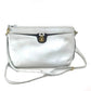 CELINE Logo Pochette Shoulder Bag in Leather, Women's, White with Gold Hardware