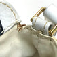 CELINE Logo Pochette Shoulder Bag in Leather, Women's, White with Gold Hardware