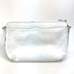 CELINE Logo Pochette Shoulder Bag in Leather, Women's, White with Gold Hardware