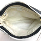 CELINE Logo Pochette Shoulder Bag in Leather, Women's, White with Gold Hardware