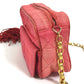CHANEL CC Coco Mark Matelasse Quilted Fringe Tassel Canvas Shoulder Bag for Women, Red and Gold Hardware