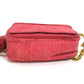 CHANEL CC Coco Mark Matelasse Quilted Fringe Tassel Canvas Shoulder Bag for Women, Red and Gold Hardware