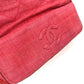 CHANEL CC Coco Mark Matelasse Quilted Fringe Tassel Canvas Shoulder Bag for Women, Red and Gold Hardware