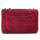 CHANEL CC Coco Mark Deka Matelasse 34 Double Chain Shoulder Bag Suede Women's Bordeaux