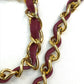CHANEL CC Coco Mark Deka Matelasse 34 Double Chain Shoulder Bag Suede Women's Bordeaux