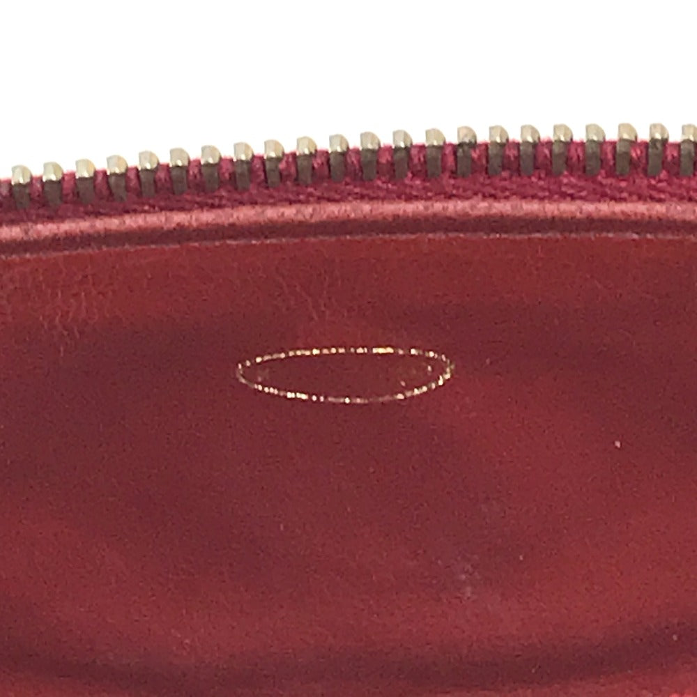 CHANEL CC Coco Mark Horizontal Cosmetic Pouch Handbag, Caviar Leather, Women's, Red and Gold Hardware