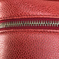CHANEL CC Coco Mark Horizontal Cosmetic Pouch Handbag, Caviar Leather, Women's, Red and Gold Hardware