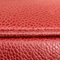 CHANEL CC Coco Mark Horizontal Cosmetic Pouch Handbag, Caviar Leather, Women's, Red and Gold Hardware