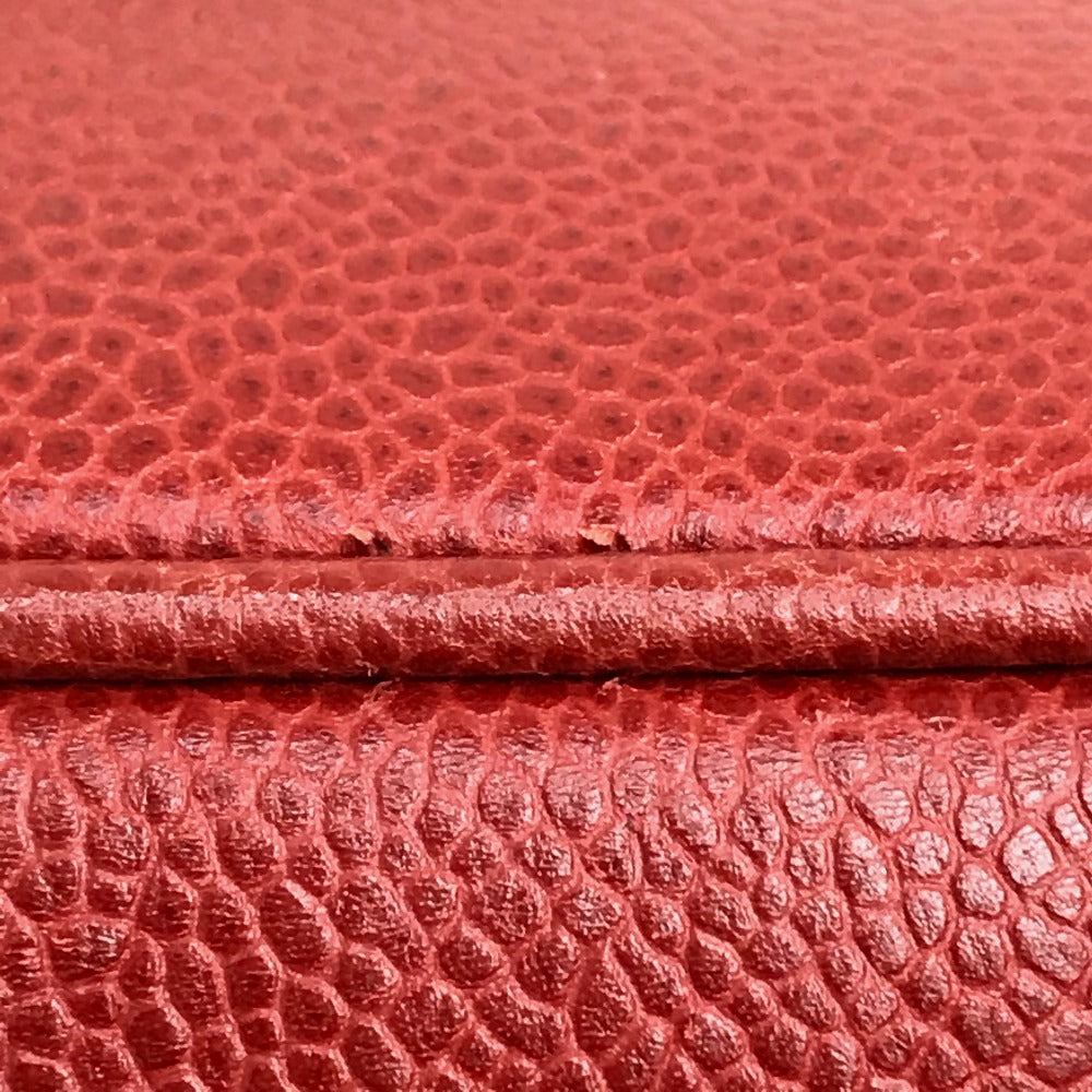 CHANEL CC Coco Mark Horizontal Cosmetic Pouch Handbag, Caviar Leather, Women's, Red and Gold Hardware