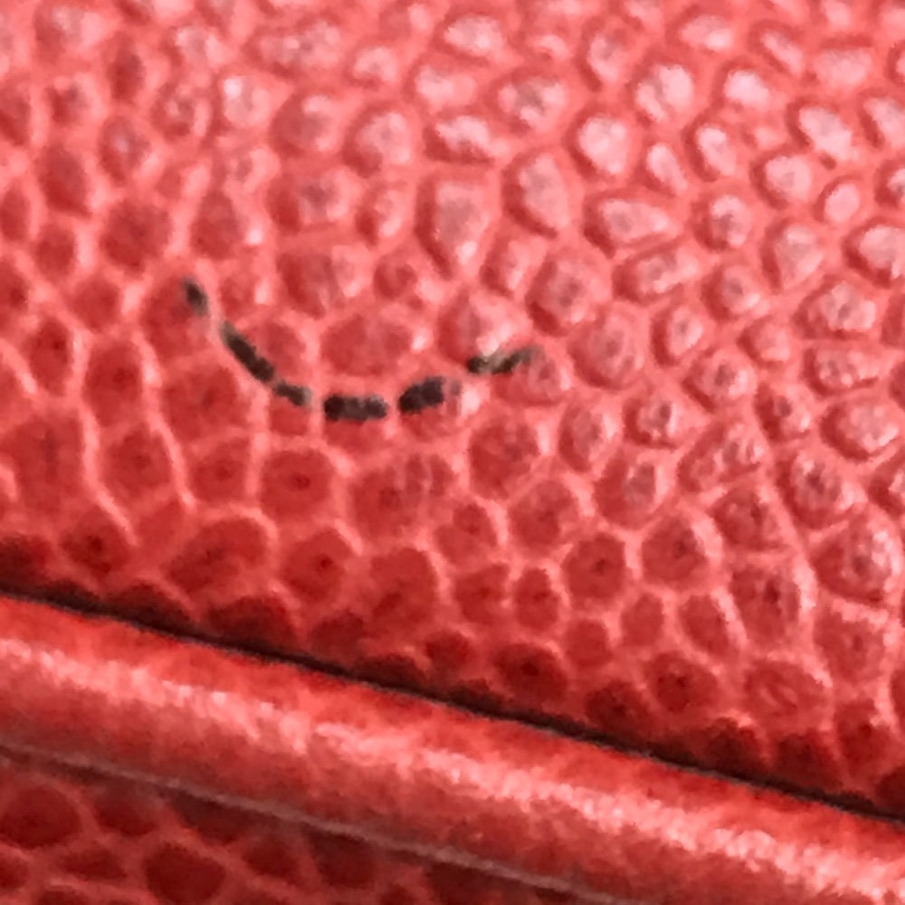 CHANEL CC Coco Mark Horizontal Cosmetic Pouch Handbag, Caviar Leather, Women's, Red and Gold Hardware