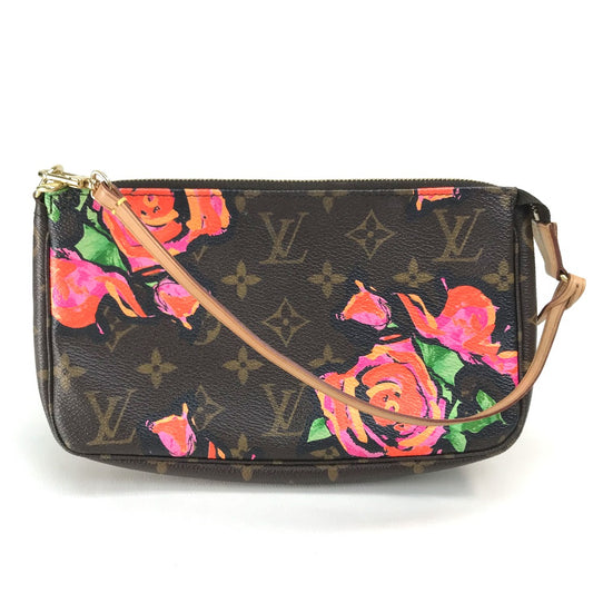 LOUIS VUITTON M48615 モノグラムローズ ポシェットアクセソワール カバン ハンドバッグ ポーチ モノグラムキャンバス レディース ブラウン