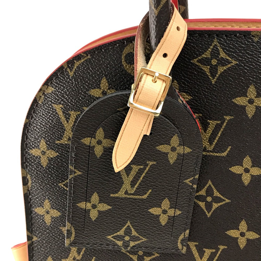 LOUIS VUITTON M41234 Monogram Studded Iconoclast Christian Louboutin Collaboration Handbag in Monogram Canvas/Pony Leather, Brown and Red