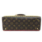 LOUIS VUITTON M41234 Monogram Studded Iconoclast Christian Louboutin Collaboration Handbag in Monogram Canvas/Pony Leather, Brown and Red