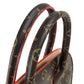 LOUIS VUITTON M41234 Monogram Studded Iconoclast Christian Louboutin Collaboration Handbag in Monogram Canvas/Pony Leather, Brown and Red