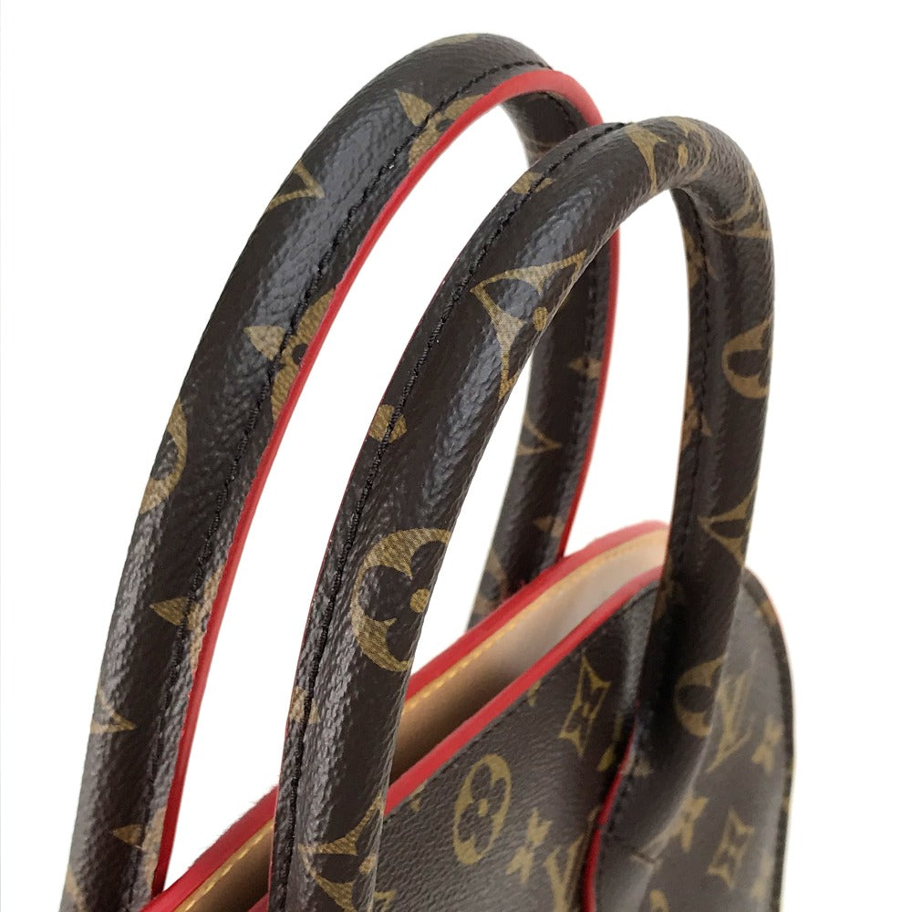 LOUIS VUITTON M41234 Monogram Studded Iconoclast Christian Louboutin Collaboration Handbag in Monogram Canvas/Pony Leather, Brown and Red
