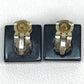 CHANEL CC Coco Mark Square Coco Rhinestone Earrings, Plastic, Women's, Light Blue