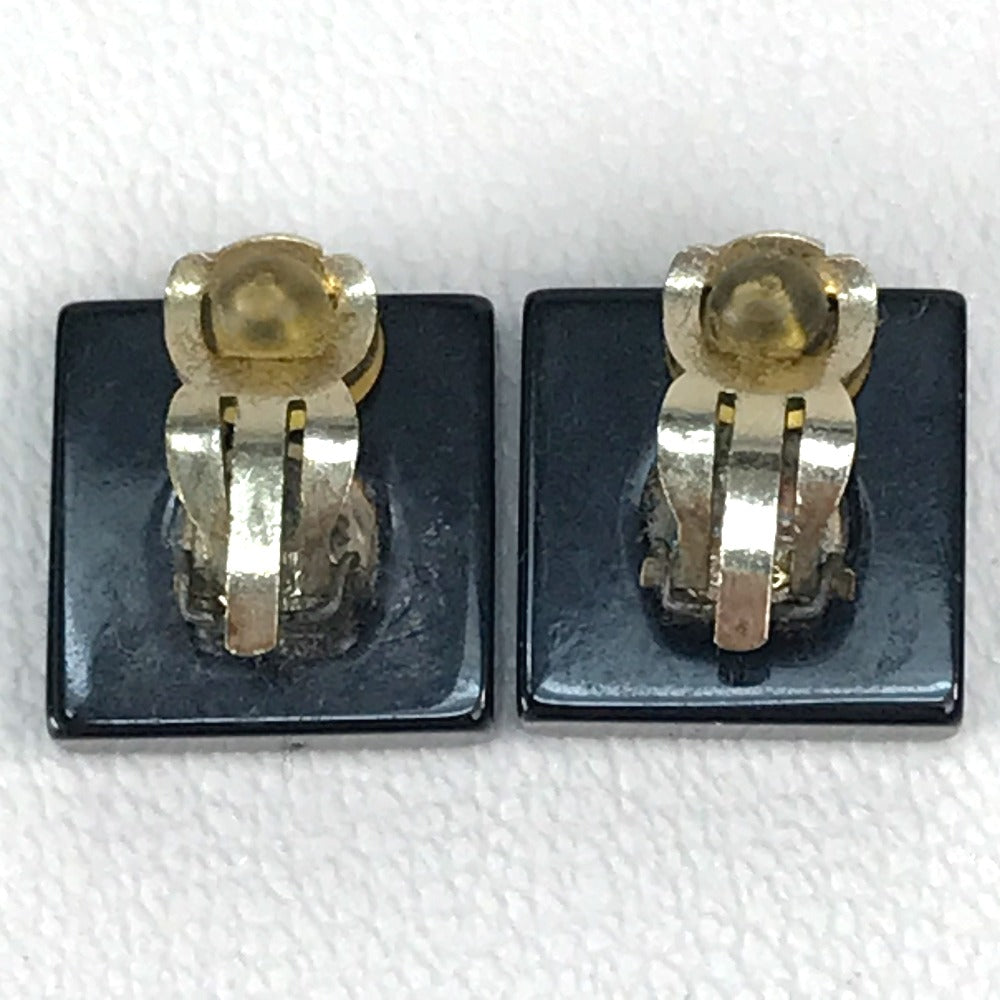 CHANEL CC Coco Mark Square Coco Rhinestone Earrings, Plastic, Women's, Light Blue