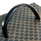 CELINE logo carriage hardware Macadam handbag, makeup box, vanity bag, PVC/leather, women's, dark brown