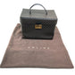 CELINE logo carriage hardware Macadam handbag, makeup box, vanity bag, PVC/leather, women's, dark brown