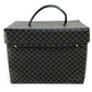 CELINE logo carriage hardware Macadam handbag, makeup box, vanity bag, PVC/leather, women's, dark brown