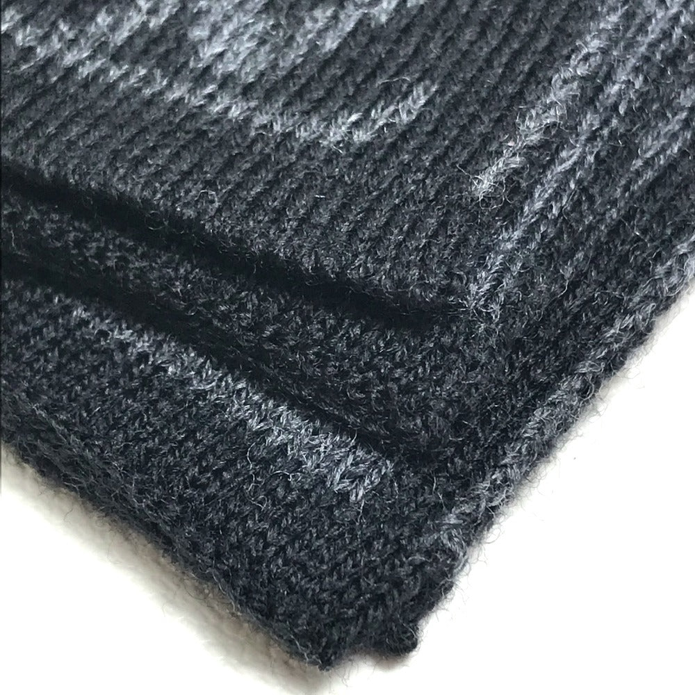 LOUIS VUITTON 401910 Chevron Stripe All-Over Logo Scarf Wool Men's Black/Gray