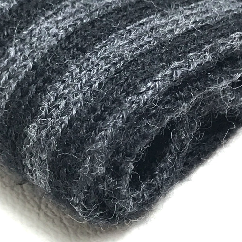LOUIS VUITTON 401910 Chevron Stripe All-Over Logo Scarf Wool Men's Black/Gray