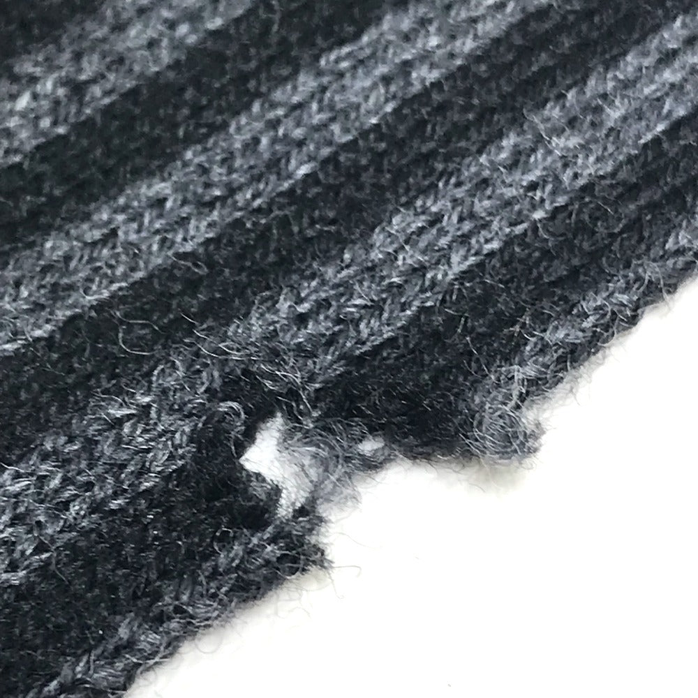 LOUIS VUITTON 401910 Chevron Stripe All-Over Logo Scarf Wool Men's Black/Gray